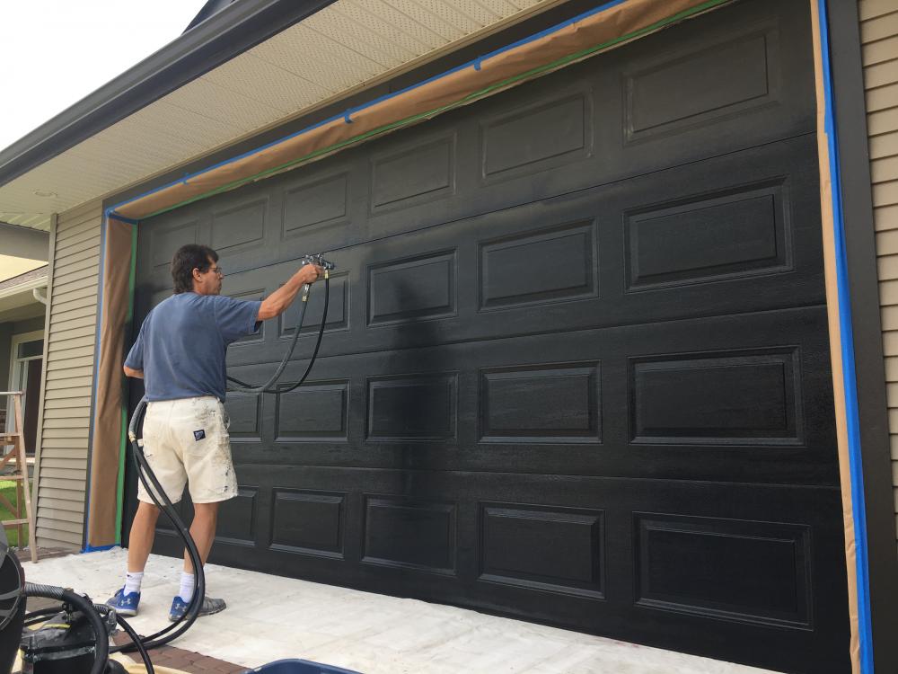 Painting steel garage doors