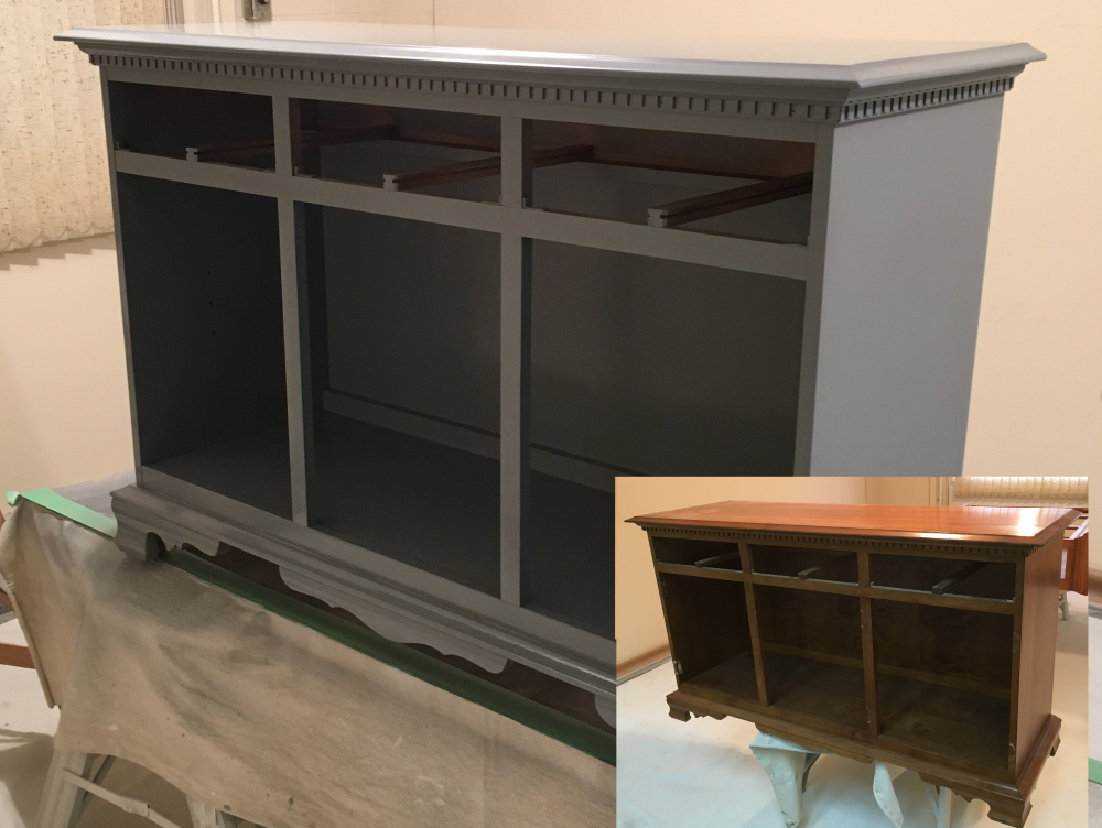 before after maple cabinet we painted