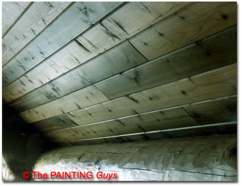 Staining T&G Ceilings Log Homes