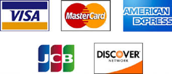 Visa, MasterCard, American Express, JCB or Discover