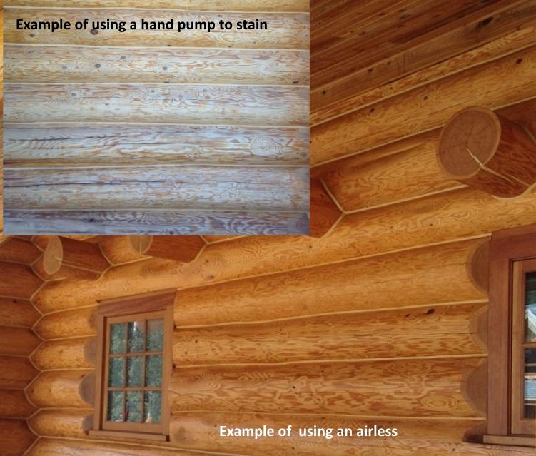 hand puimp vs airless - PAINTING Guys log home stain contractor