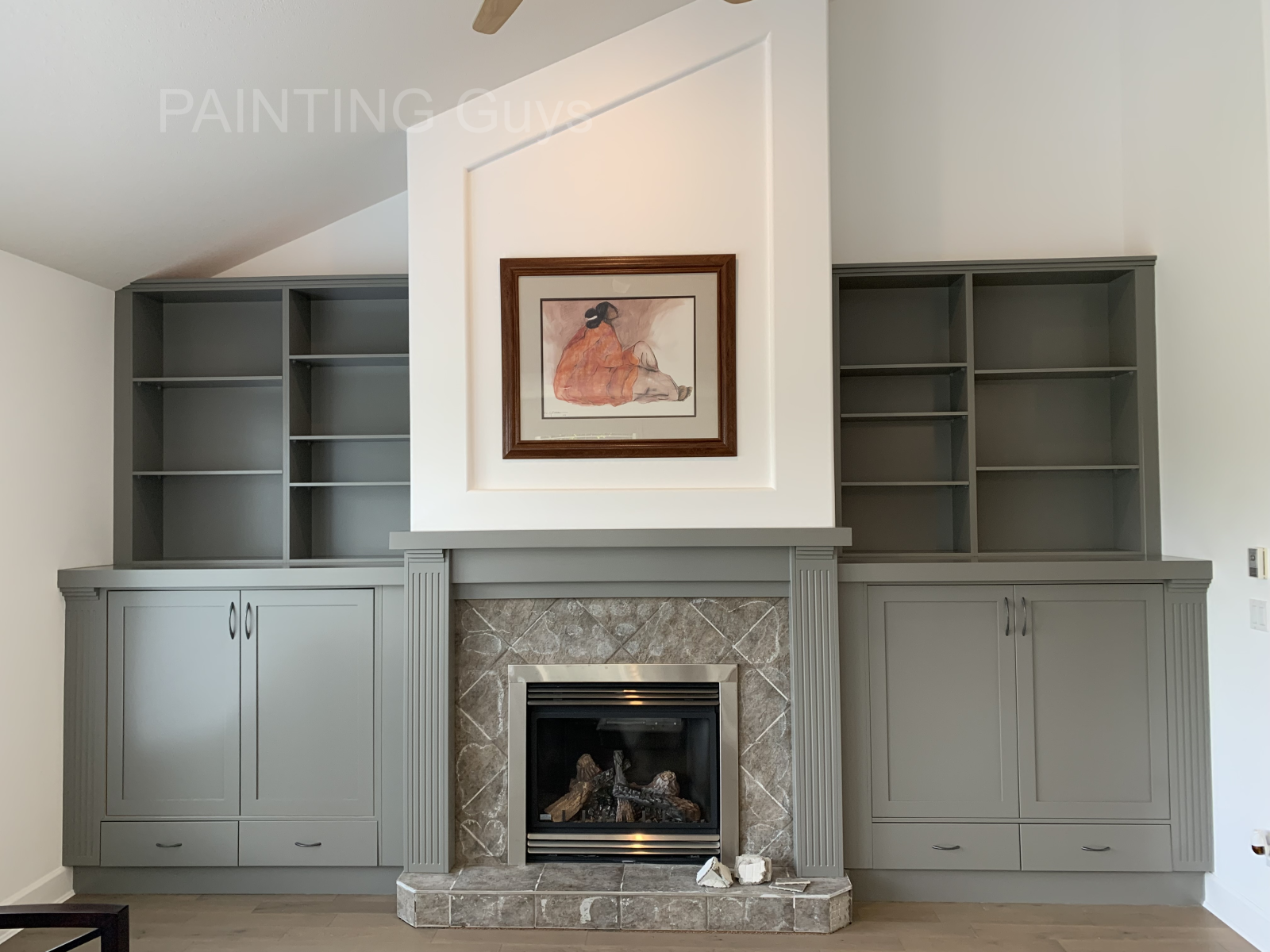 Painting fireplace-built-in cabinets after