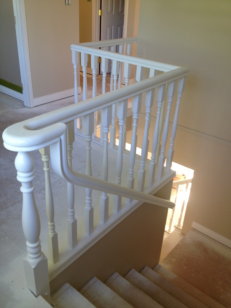 Railings painted white After