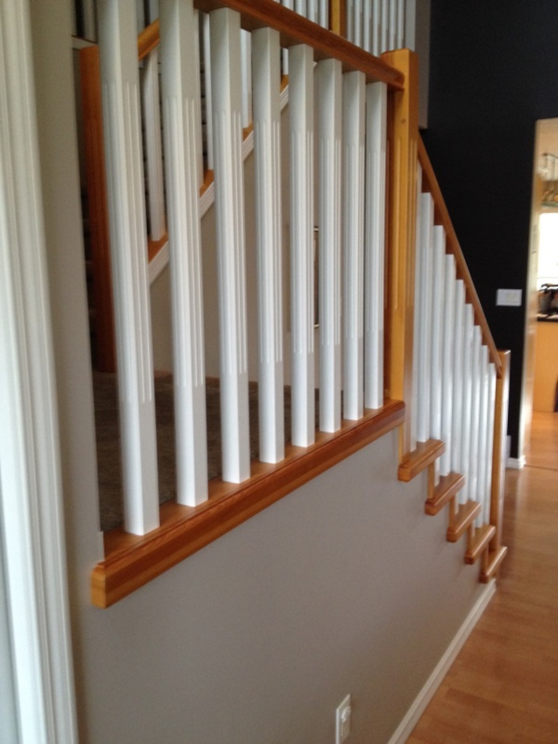 railings, spindles, mantel painting, Prince George, BC Canada