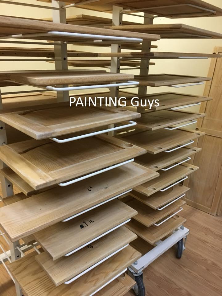 Drying rack: Preparing oak cabinets for paint