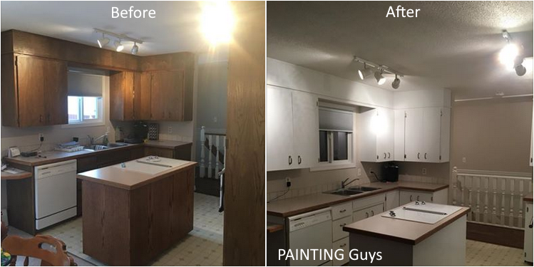 cabinet shells before after - PAINTING Guys cabinet finishing