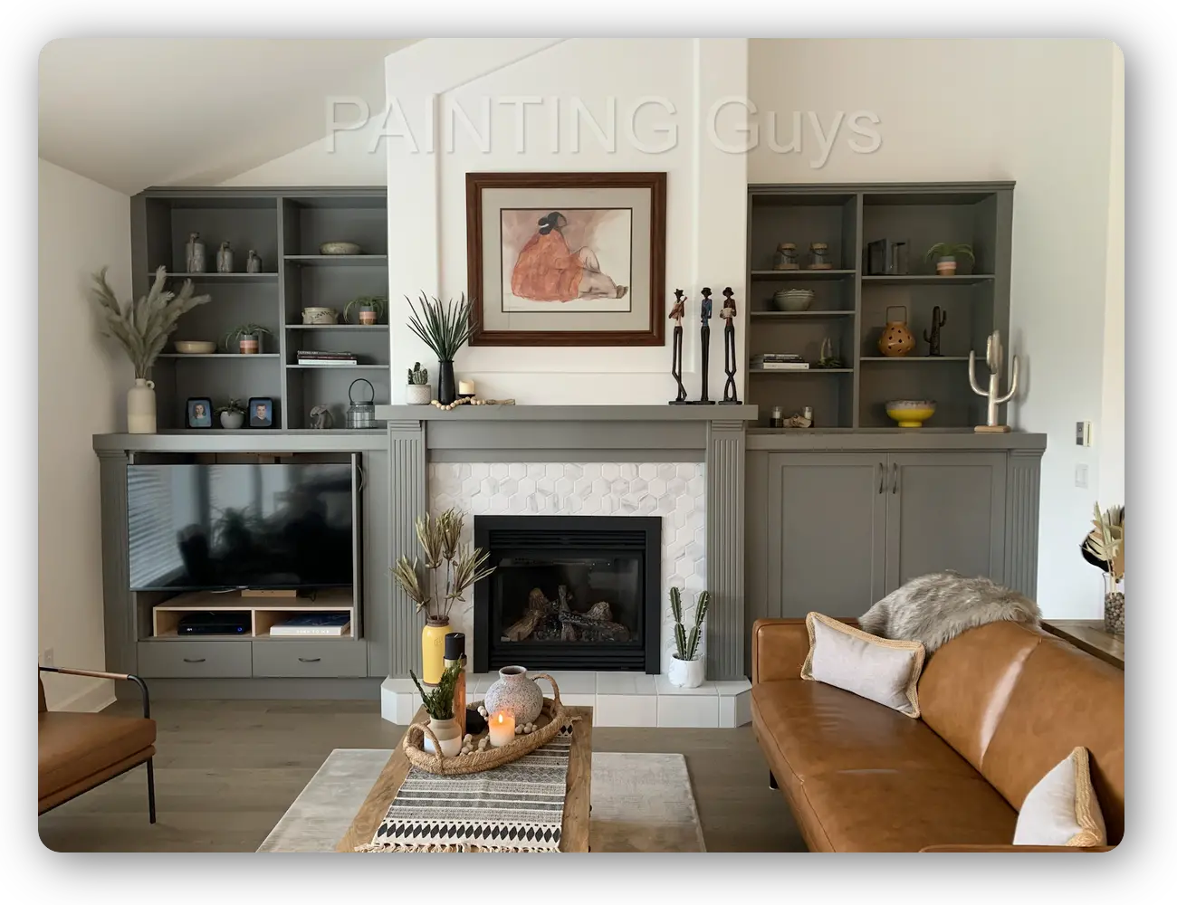 Painting Built-in Fireplace Cabinets