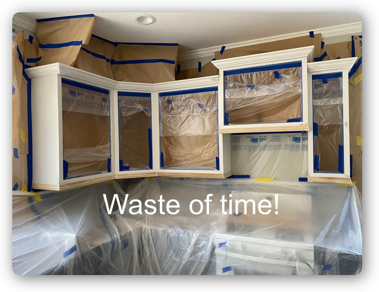 Plastic wrapping cabinets